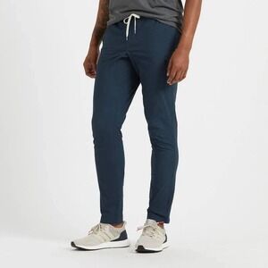 Vuori Men's XL Ripstop Climber Pants Navy Blue Drawstring Waist Cargo Zip Pocket
